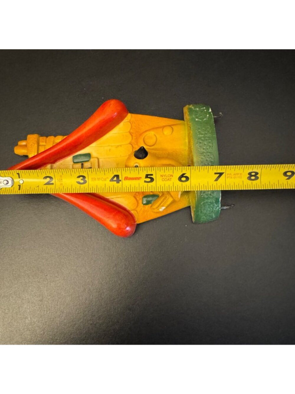 VTG Hand-Painted Wall Hook With Birdhouse Design Yellow Bird Green Base Red Roof - Picture 10 of 10